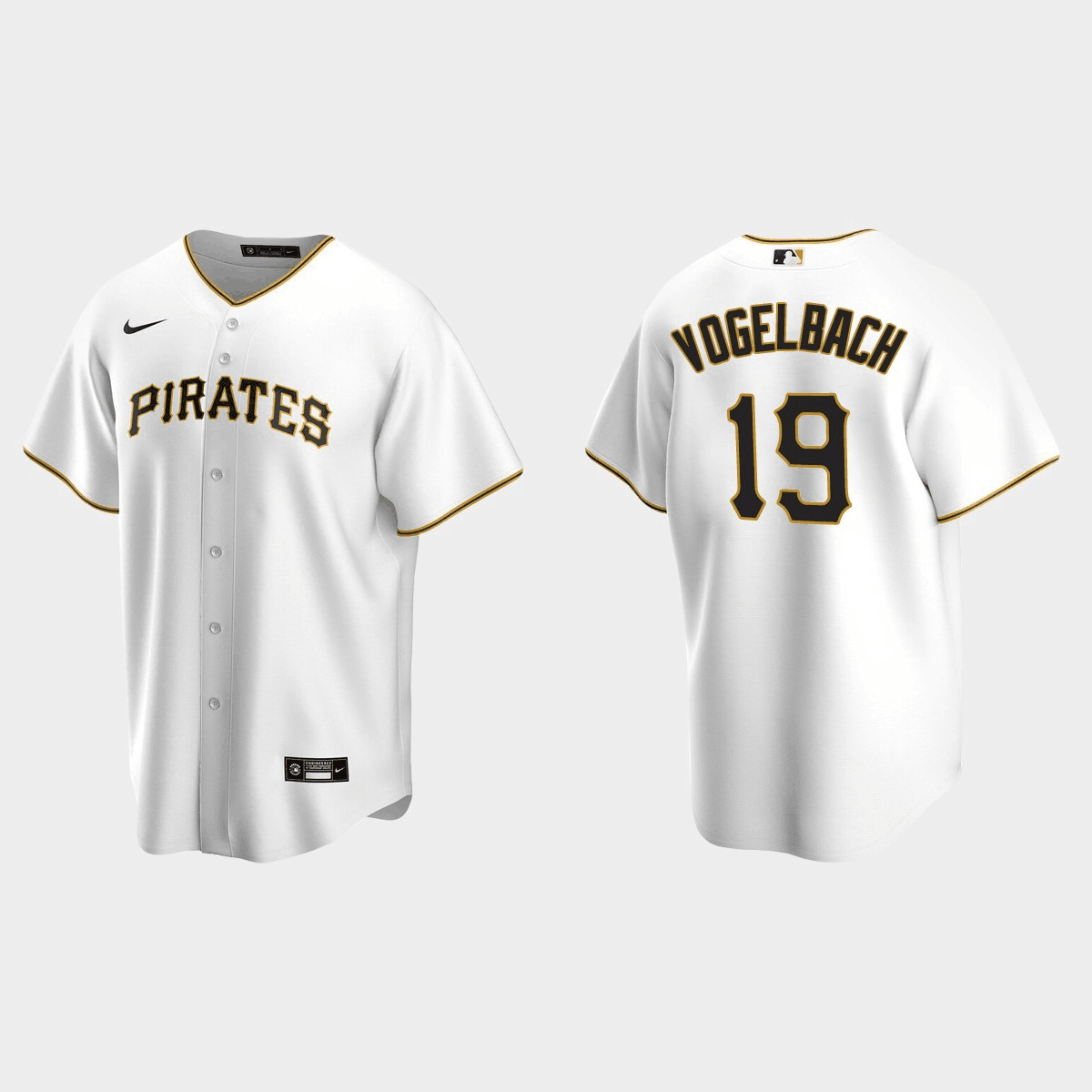 Personalized Men’s Pittsburgh Pirates #19 Daniel Vogelbach White Cool Base Stitched Jersey