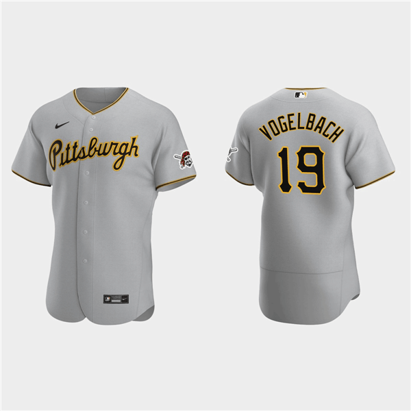 Personalized Men’s Pittsburgh Pirates #19 Daniel Vogelbach Grey Flex Base Stitched MLB Jersey