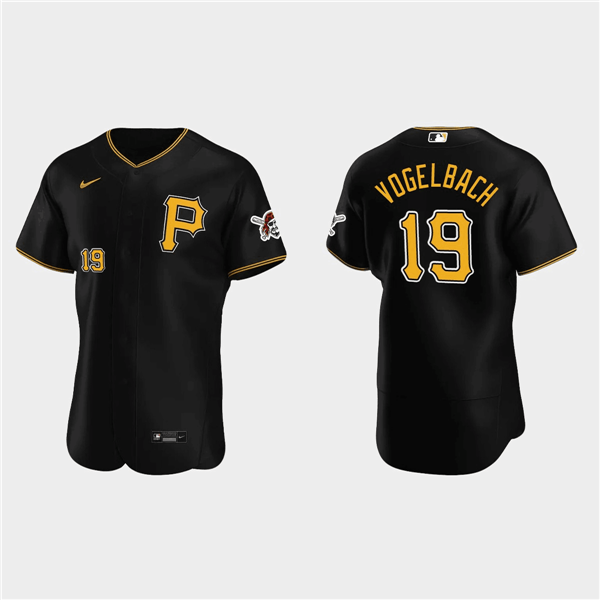 Personalized Men’s Pittsburgh Pirates #19 Daniel Vogelbach Black Flex Base Stitched MLB Jersey