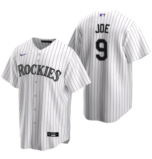 Personalized Men’s Colorado Rockies #9 Connor Joe White Stitched Baseball Jersey
