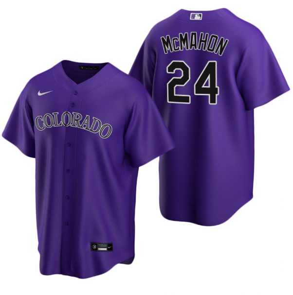 Personalized Men’s Colorado Rockies #24 Ryan McMahon Purple Stitched Baseball Jersey