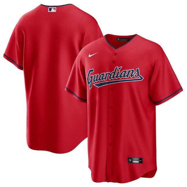Personalized Men’s Cleveland Guardians Blank Red Cool Base Stitched Baseball Jersey