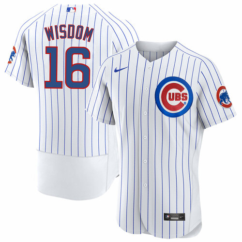 Personalized Men’s Chicago Cubs #16 Patrick Wisdom White Flex Base Stitched Jersey