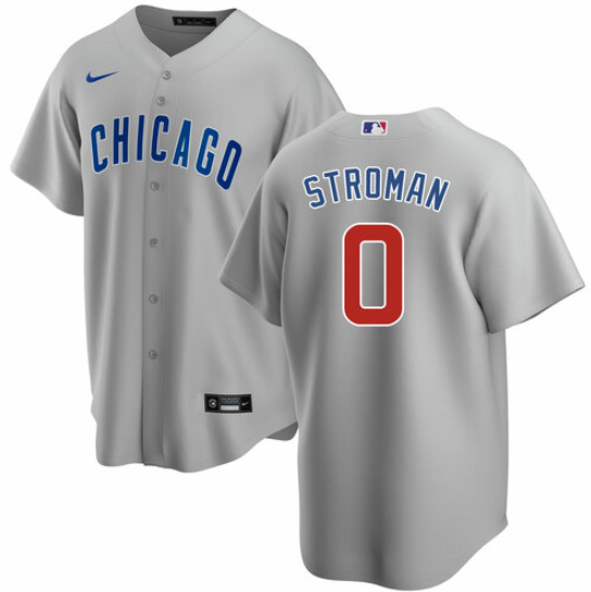 Personalized Men’s Chicago Cubs #0 Marcus Stroman Grey Cool Base Stitched Baseball Jersey