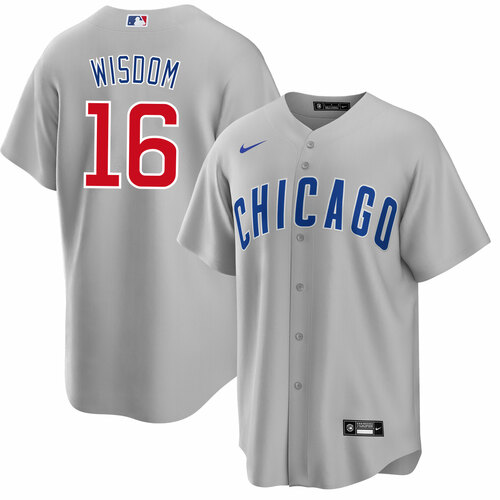 Personalized Men’s Chicago Cubs #16 Patrick Wisdom Grey Cool Base Stitched Baseball Jersey