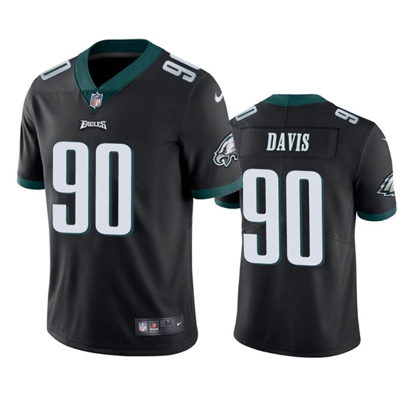 Personalized Men’s Philadelphia Eagles #90 Jordan Davis Black Untouchable Limited Stitched Jersey