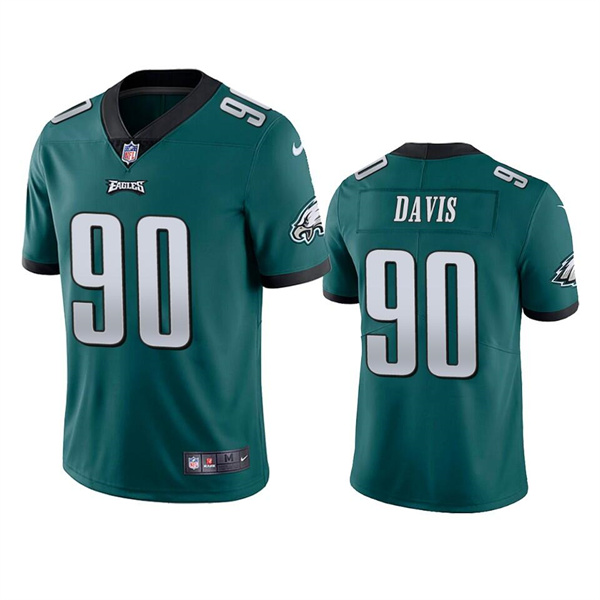 Personalized Men’s Philadelphia Eagles #90 Jordan Davis Green Untouchable Limited Stitched Jersey