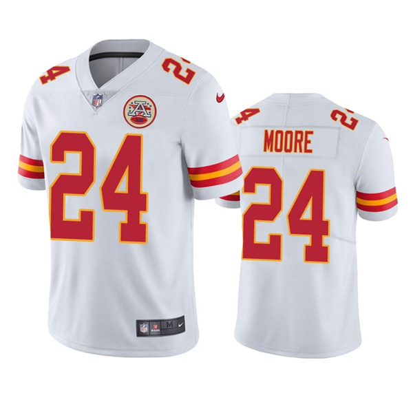Personalized Men’s Kansas City Chiefs #24 Skyy Moore White Untouchable Limited Stitched Football Jersey
