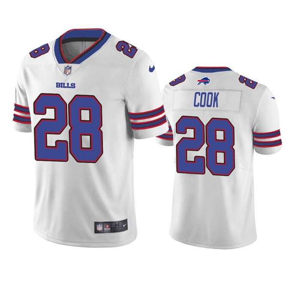 Personalized Men’s Buffalo Bills #28 James Cook White Untouchable Limited Stitched Jersey