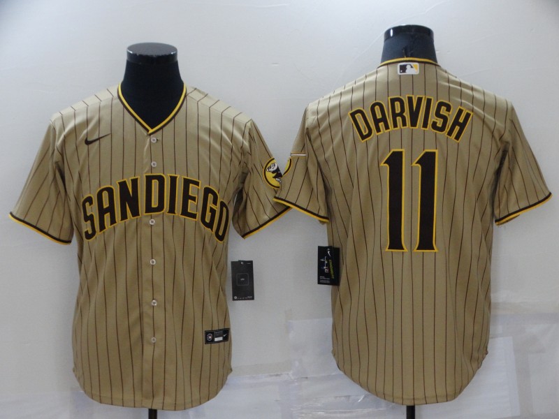 Personalized Men’s San Diego Padres #11 Yu Darvish Brown Cool Base Stitched Jersey