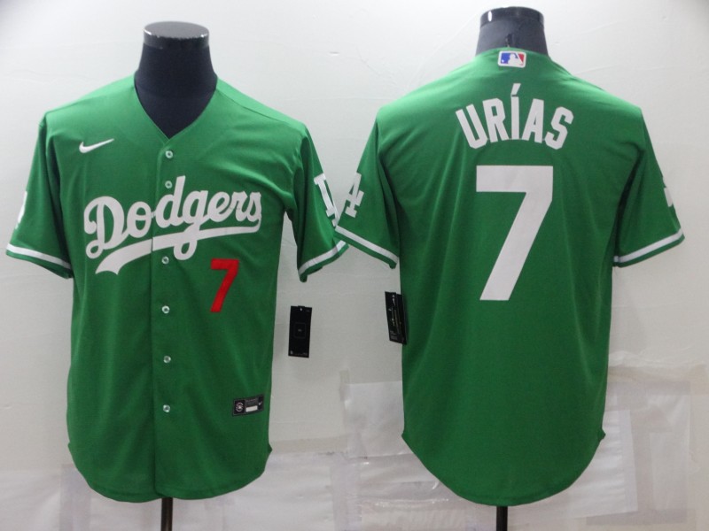 Personalized Men’s Los Angeles Dodgers #7 Julio Urias Green Stitched Baseball Jersey