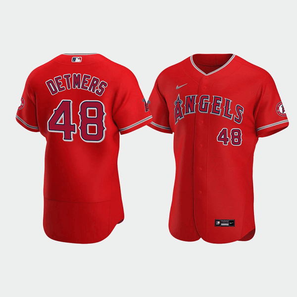 Personalized Men’s Los Angeles Angels #48 Reid Detmers Red Flex Base Stitched Jersey