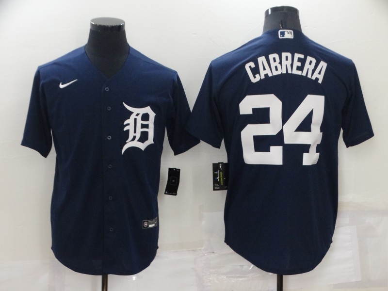 Personalized Men’s Detroit Tigers #24 Miguel Cabrera Navy Cool Base Stitched Jerseys