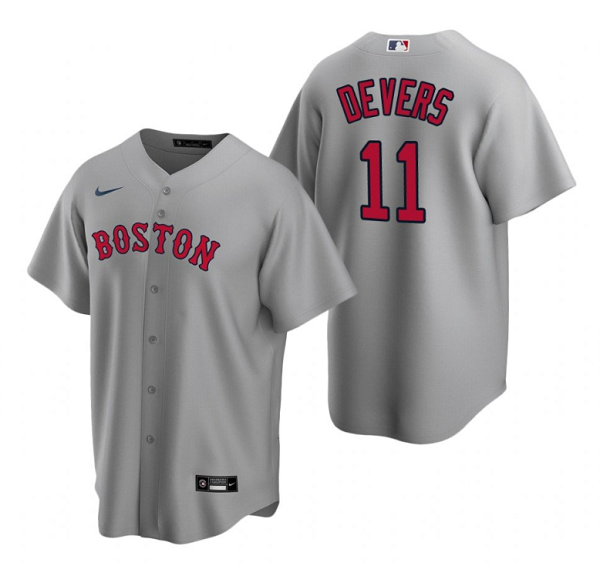 Personalized Men’s Boston Red Sox #11 Rafael Devers Grey Cool Base Stitched Jersey