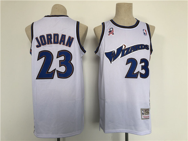 Personalized Men’s Washington Wizards #23 Michael Jordan White Throwback Stitched Jersey