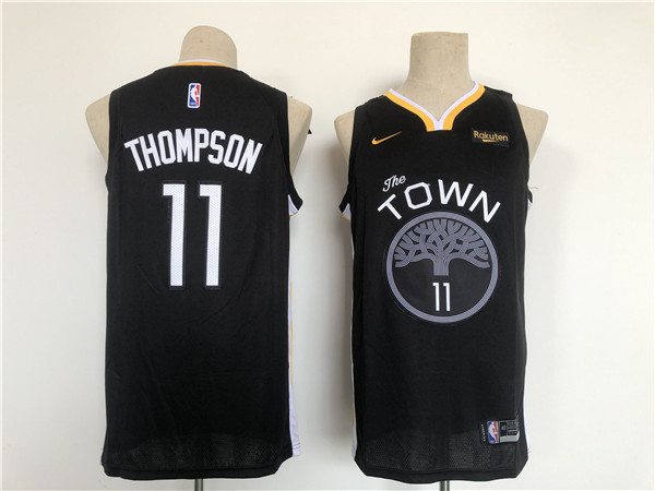 Personalized Men’s Golden State Warriors #11 Klay Thompson Black Stitched Basletball Jersey