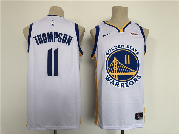 Personalized Men’s Golden State Warriors #11 Klay Thompson White Stitched Basletball Jersey