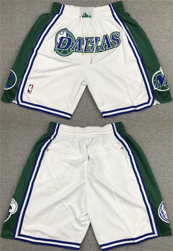 Personalized Men’s Dallas Mavericks White Green Shorts (Run Small)