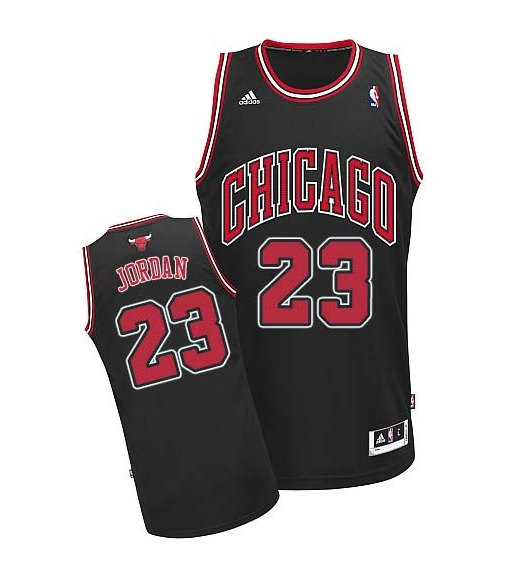 Personalized Men’s Chicago Bulls #23 Michael Jordan Black Swingman Stitched Basketball Jersey