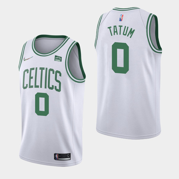 Personalized Men’s Boston Celtics #0 Jayson Tatum 75th Anniversary White Stitched Basketball Jersey