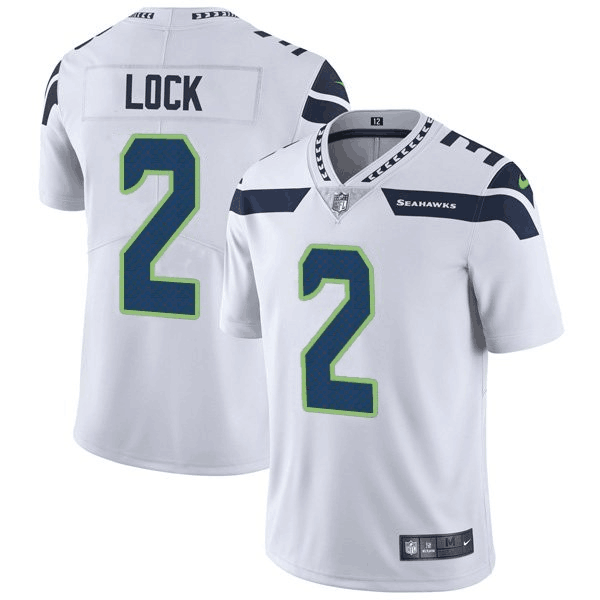 Personalized Men’s Seattle Seahawks #2 Drew Lock White Untouchable Limited Stitched Jersey