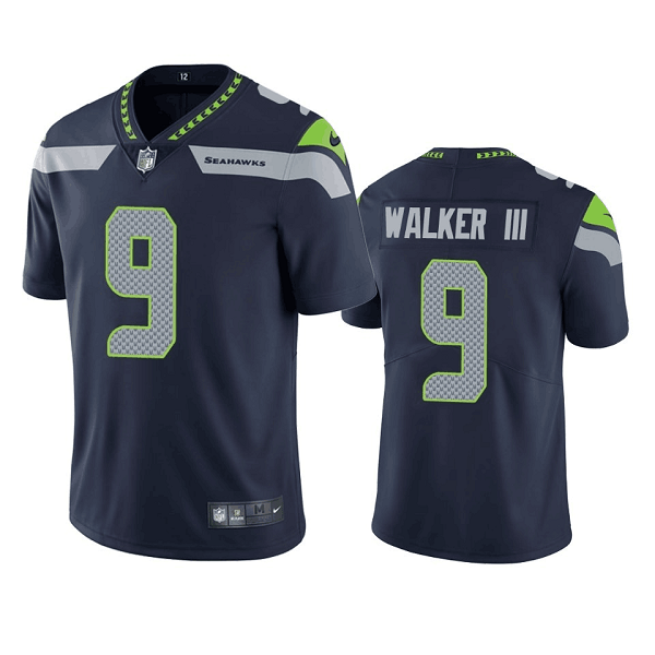 Personalized Men’s Seattle Seahawks #9 Kenneth Walker III Navy Untouchable Limited Stitched Jersey