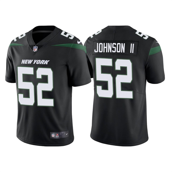 Personalized Men’s New York Jets #52 Jermaine Johnson II 2022 Black Untouchable Limited Stitched Jersey