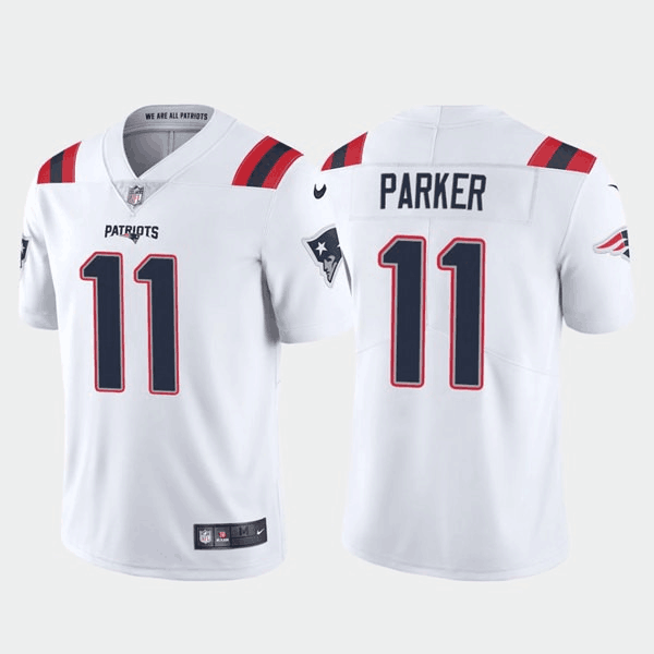 Personalized Men’s New England Patriots #11 DeVante Parker White Untouchable Limited Stitched Jersey