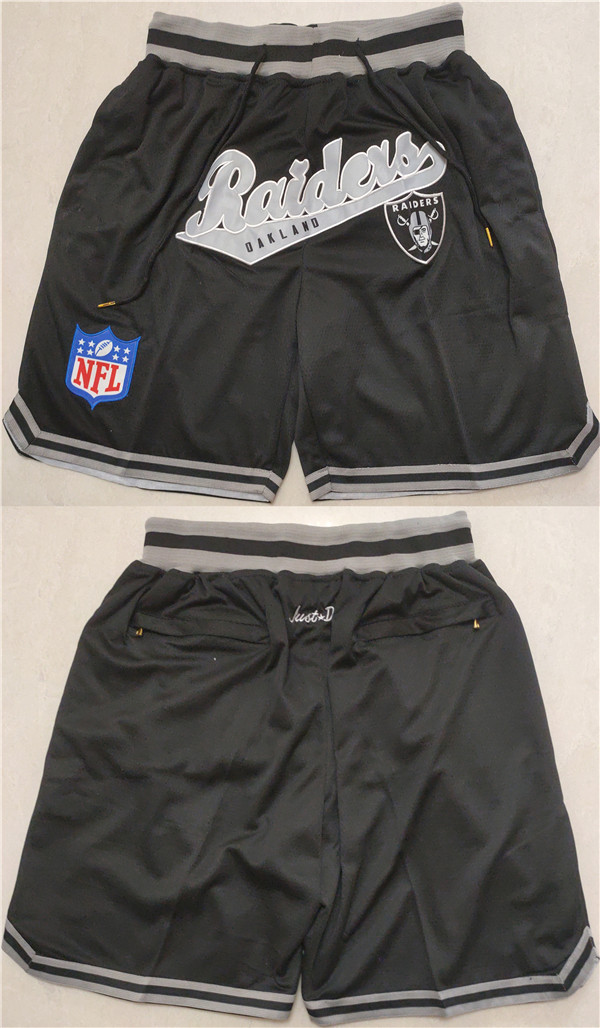 Personalized Men’s Las Vegas Raiders Black Shorts (Run Small)