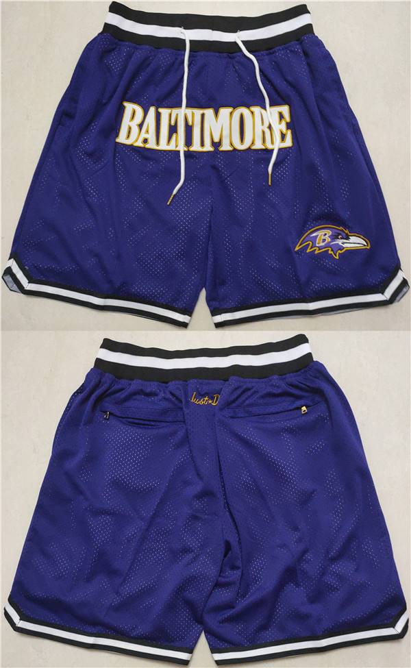 Personalized Men’s Baltimore Ravens Purple Shorts (Run Small)