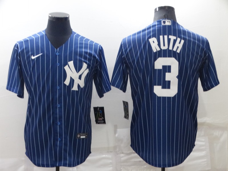 Personalized Men’s New York Yankees #3 Babe Ruth Navy Cool Base Stitched Jersey