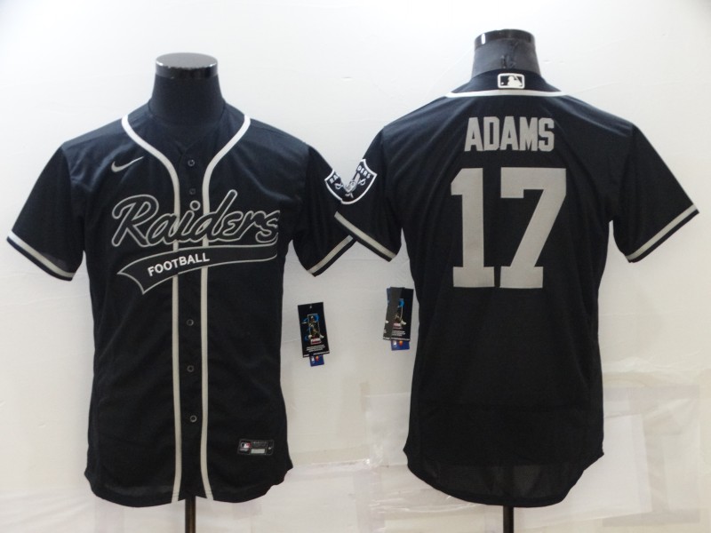 Personalized Men’s Las Vegas Raiders #17 Davante Adams Black Flex Base Stitched Jersey