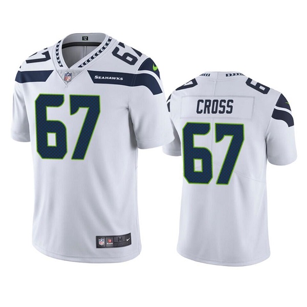 Personalized Men’s Seattle Seahawks #67 Charles Cross White Untouchable Limited Stitched Jersey