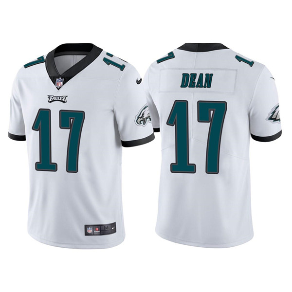 Personalized Men’s Philadelphia Eagles #17 Nakobe Dean White Untouchable Limited Stitched Jersey