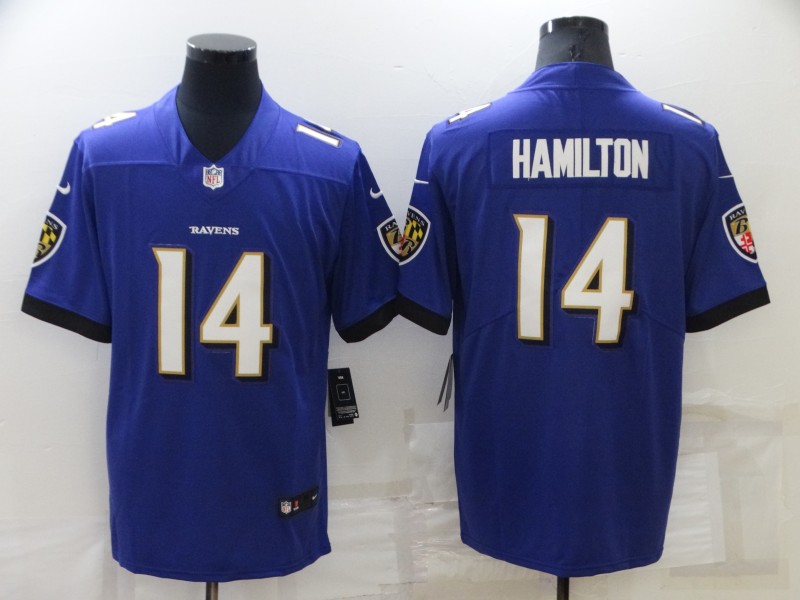 Personalized Men’s Baltimore Ravens #14 Kyle Hamilton Purple Untouchable Limited Stitched Jersey