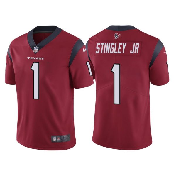 Personalized Texans 1 Derek Stingley Jr. Red 2022 NFL Draft Untouchable Limited Jersey