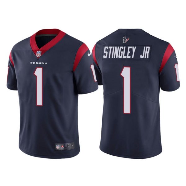 Personalized Texans 1 Derek Stingley Jr. Navy 2022 NFL Draft Untouchable Limited Jersey