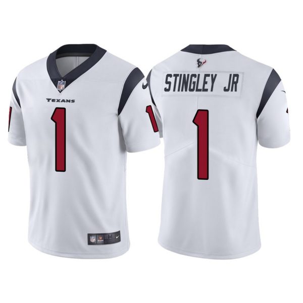 Personalized Texans 1 Derek Stingley Jr. White 2022 NFL Draft Untouchable Limited Jersey