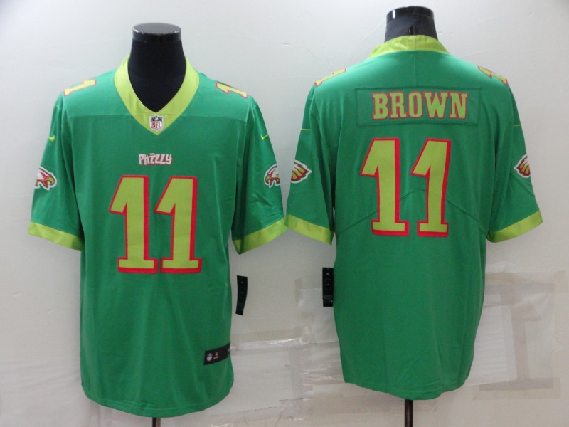 Personalized Men’s Philadelphia Eagles #11 A. J. Brown Green City Edition Limited Stitched Jersey