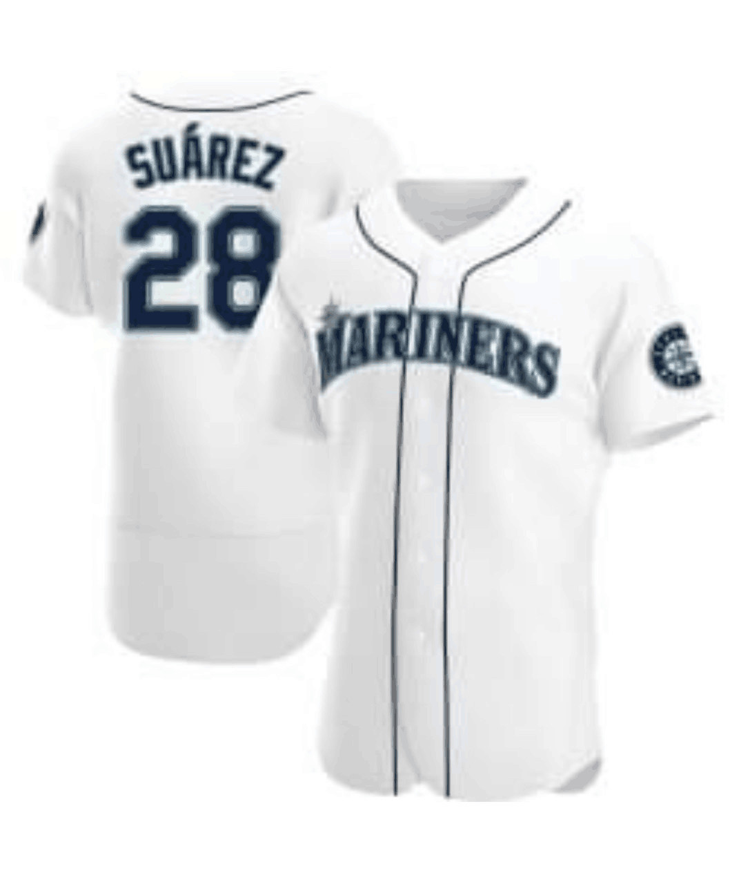 Personalized Seattle Mariners #28 Suarez White Jersey
