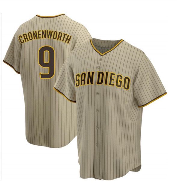Personalized Men’s San Diego Padres #9 Jake Cronenworth Brown Cool Base Stitched Jersey