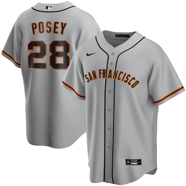 Personalized Men’s San Francisco Giants #28 Buster Posey Grey Cool Base Stitched Jersey
