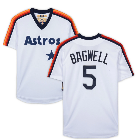 Personalized Men’s Houston Astros #5 Jeff Bagwell White Stitched Jersey