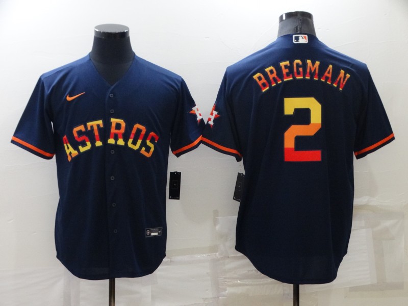 Personalized Men’s Houston Astros #2 Alex Bregman 2022 Navy Cool Base Stitched Jersey