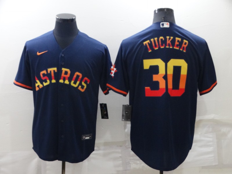 Personalized Men’s Houston Astros #30 Kyle Tucker 2022 Navy Cool Base Stitched Jersey