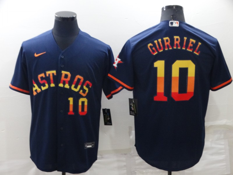 Personalized Men’s Houston Astros #10 Yuli Gurriel 2022 Navy Cool Base Stitched Jersey