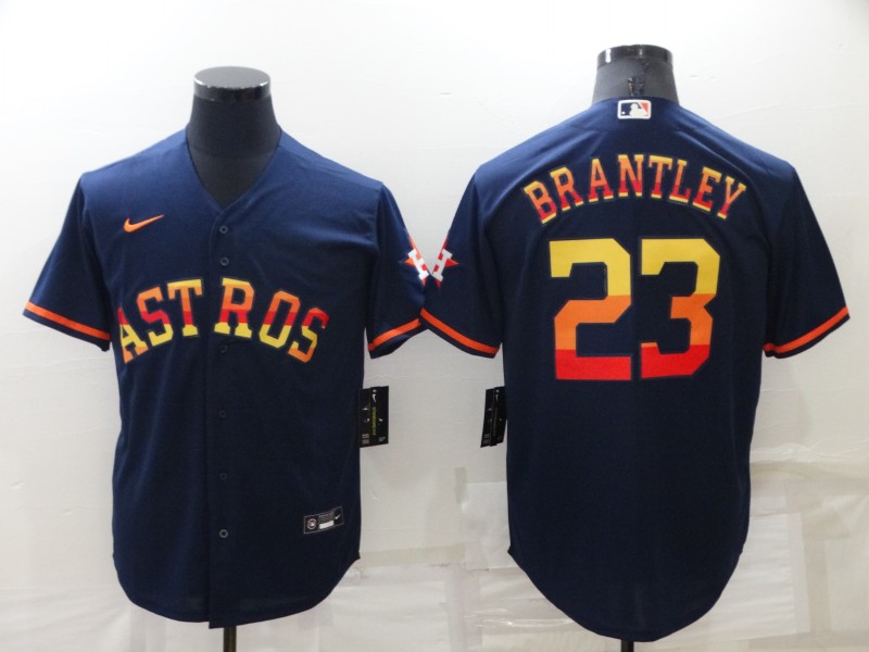 Personalized Men’s Houston Astros #23 Michael Brantley 2022 Navy Cool Base Stitched Jersey