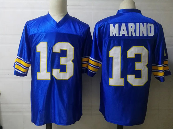Personalized Men’s Pittsburgh Panthers #13 Dan Marino Blue Stitched Jersey