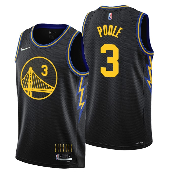 Personalized Men’s Golden State Warriors #3 Jordan Poole Black Stitched Basketball Jersey