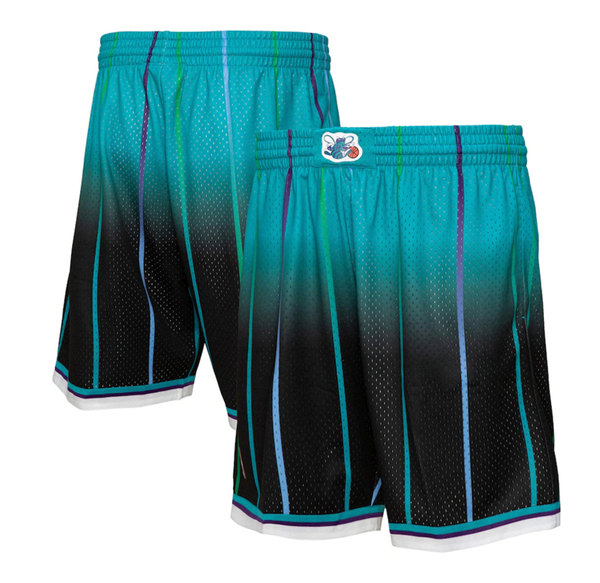 Personalized Men’s Charlotte Hornets Teal Black Shorts (Run Small)